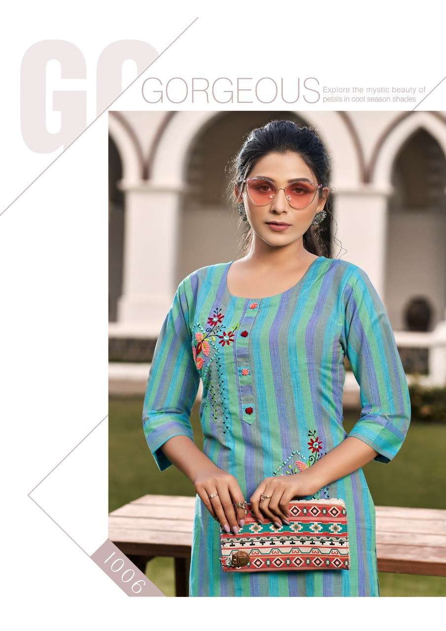 Parra Studio-Mastani Vol 1-Cotton-HandWork-Mirror-Work-Kurti-1006-C